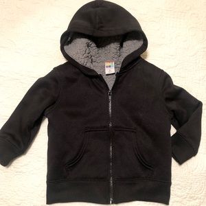 3/$15 Healthtex Black Fleece lined hoodie 2T